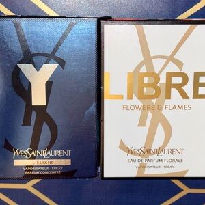 Set of 2 YSL Parfum Samples: YSL Libre Flowers and Flames &  L’Elixir .04 Fl Oz